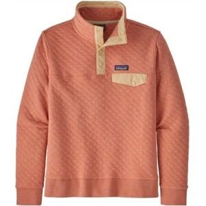 Patagonia Organic Cotton Quilted Snap-T Pullover Terracotta Orange Womens XS